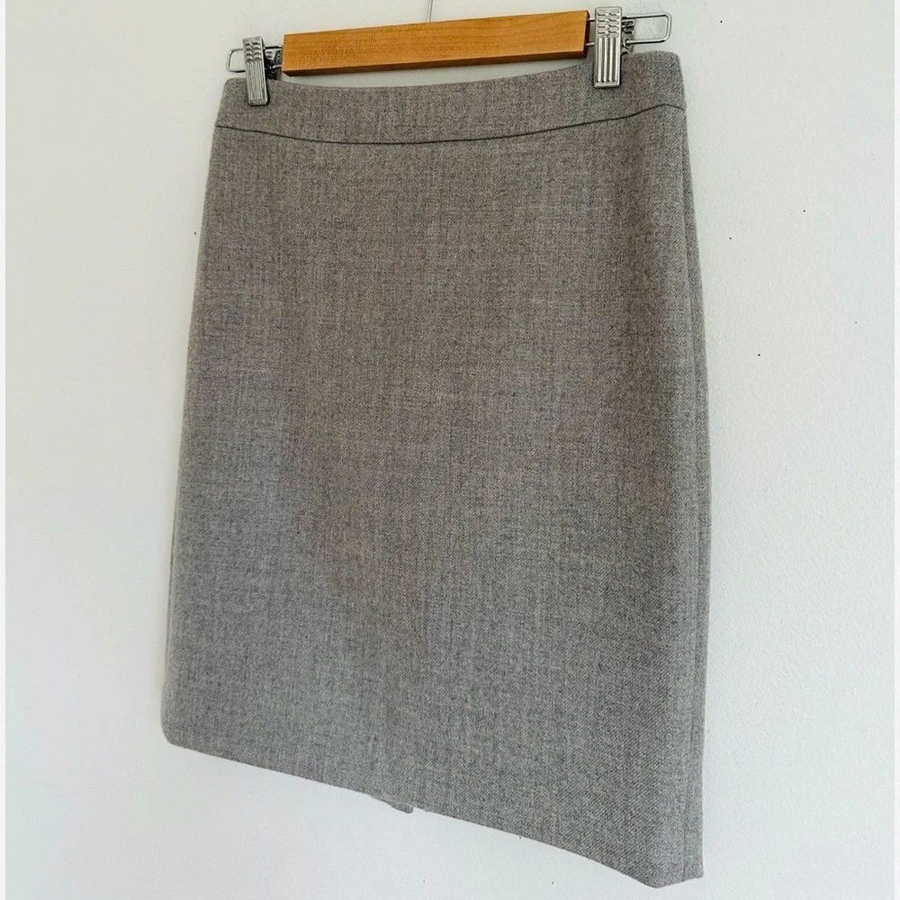 J. Crew Classic Wool Pencil Skirt in Grey